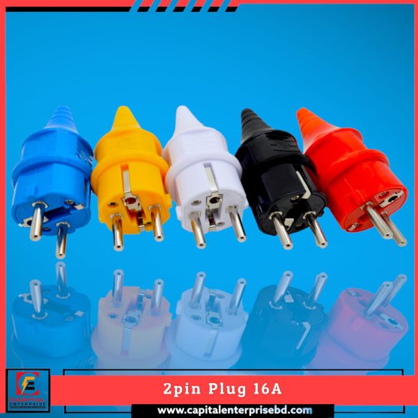 Round 16A 2pin EU Earthing Plug Capital Enterprise