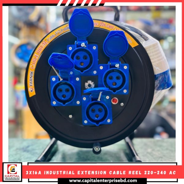 Extension cable reel Industrial Socket 3x16A FARNK